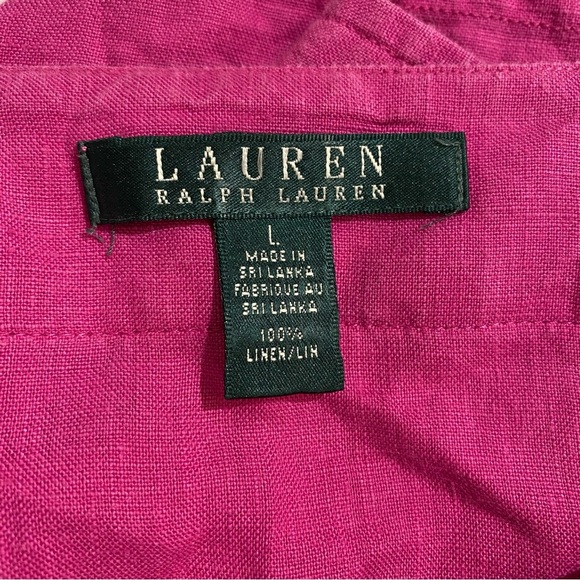 Lauren Ralph Lauren Linen blouse fushia pink - Picture 7 of 14